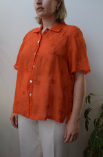 Burnt Orange Embroidered Top