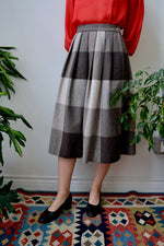 Seventies Wool Box Check Skirt