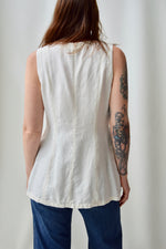 White Linen Tunic Vest Top