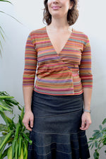 Striped Wrap Top