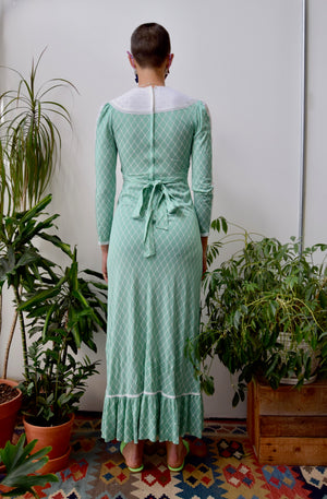 Seventies "Brandeye" Green Plaid Dress