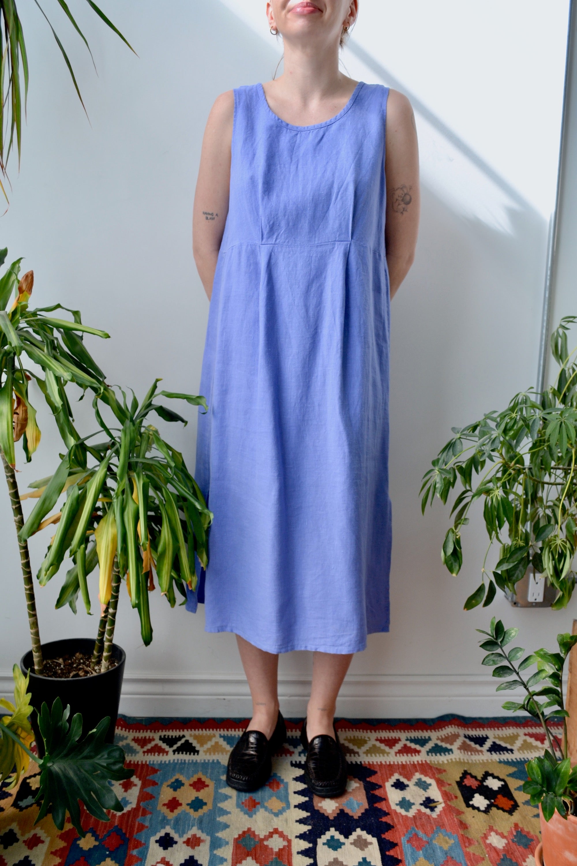 Periwinkle Linen Periwinkle Linen Dress – Community Thrift and Vintage
