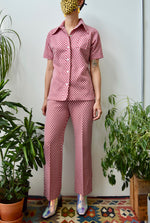 Seventies Cranberry Honeycomb Leisure Suit