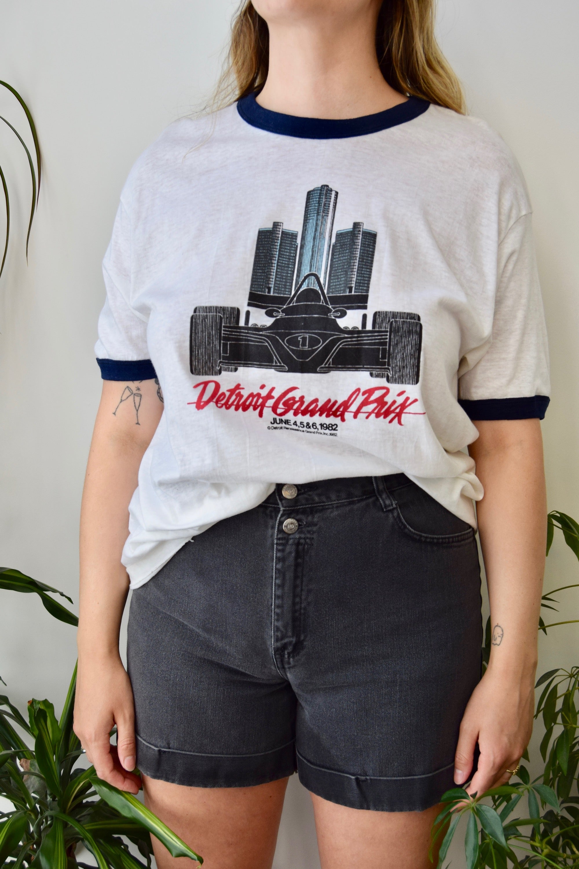 1982 Detroit Grand Prix Ringer Tee