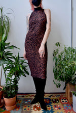 Mock Neck Leopard Dress