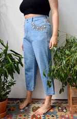 High Waisted Bejewelled Jeans