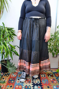 Silk And Rayon Peasant Skirt