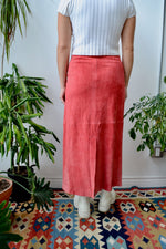 Salmon Suede Maxi Skirt