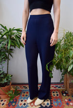 Navy Designer Knit Pants