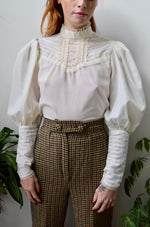 Seventies "You Babes" Mutton Sleeve Blouse