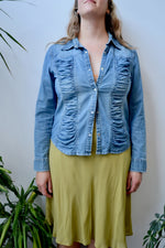 Y2K Ruched Denim Top