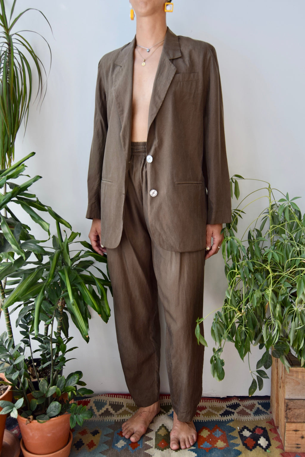 Cocoa Silk Suit