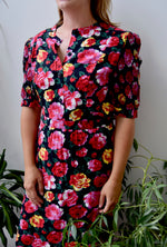 Rose Floral 80s Skirt Set