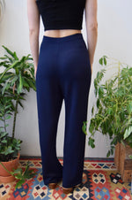 Navy Designer Knit Pants