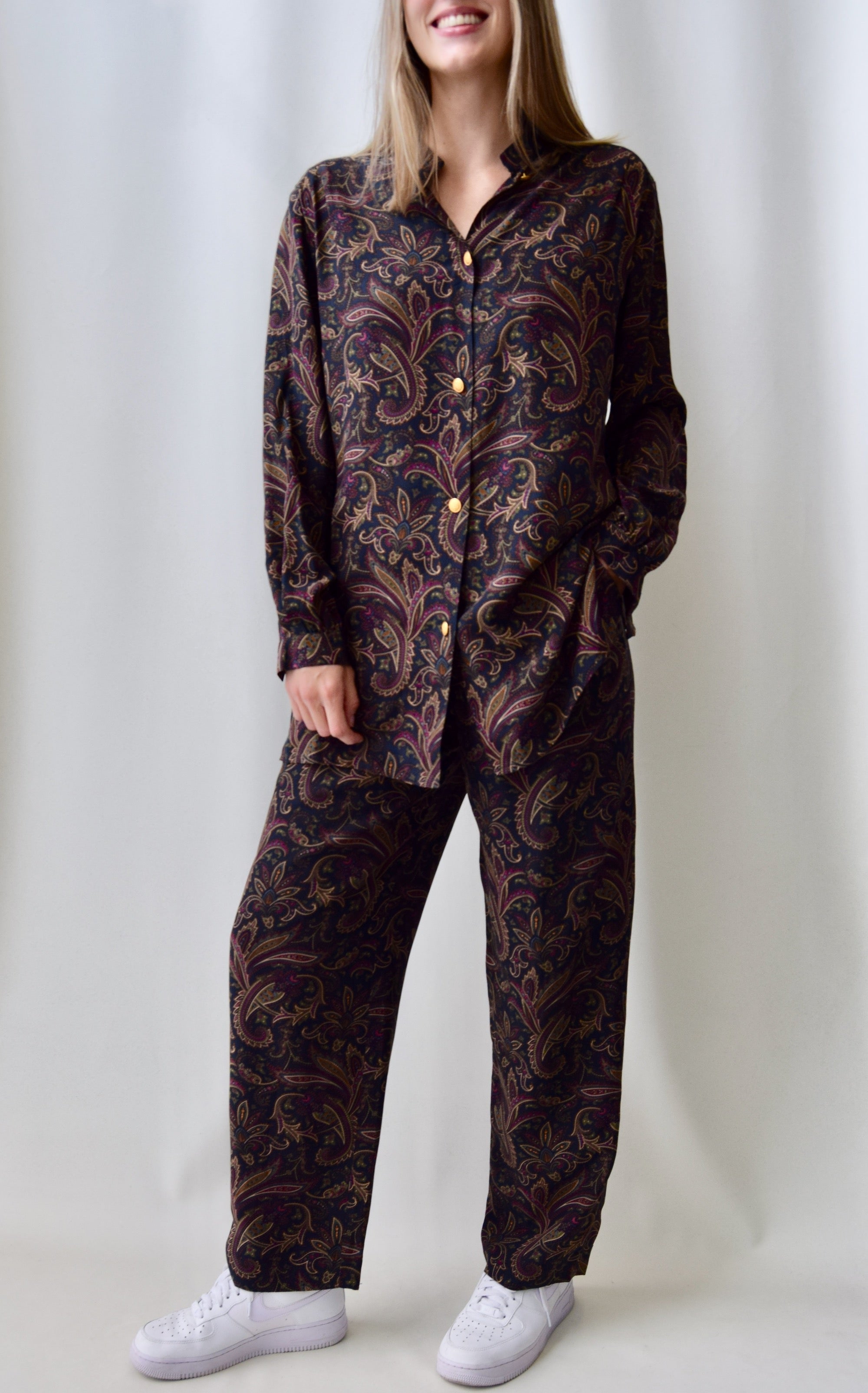Paisley Silk Loungewear Set