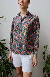 Seventies Floral Polo Blouse