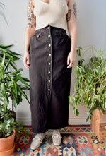 Black Denim Maxi Skirt
