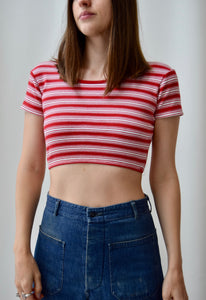 90's Striped Ribbed Crop Top