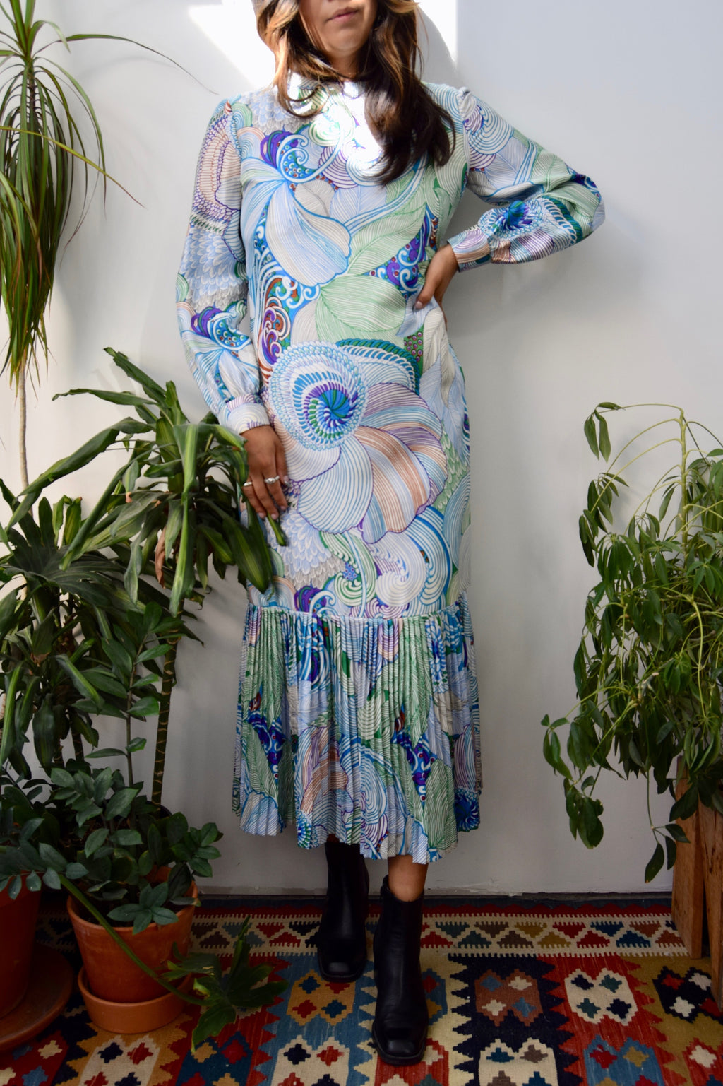 Silk Seventies Designer Dress
