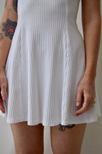 White Ribbed Skater Dress