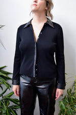 Slinky Leather Cardi Top