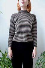 Striped Lambswool Roll Neck Top