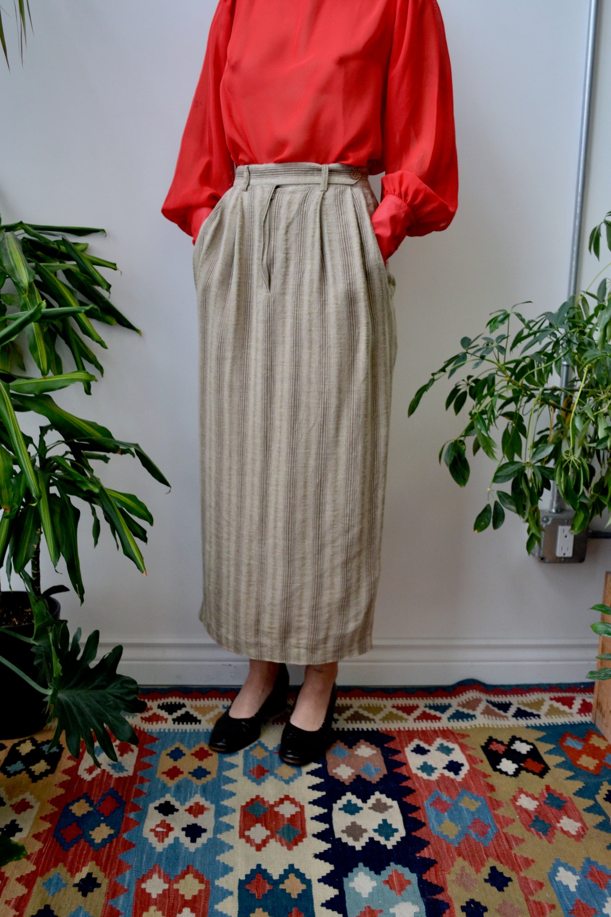 Linen/Rayon Pencil Skirt