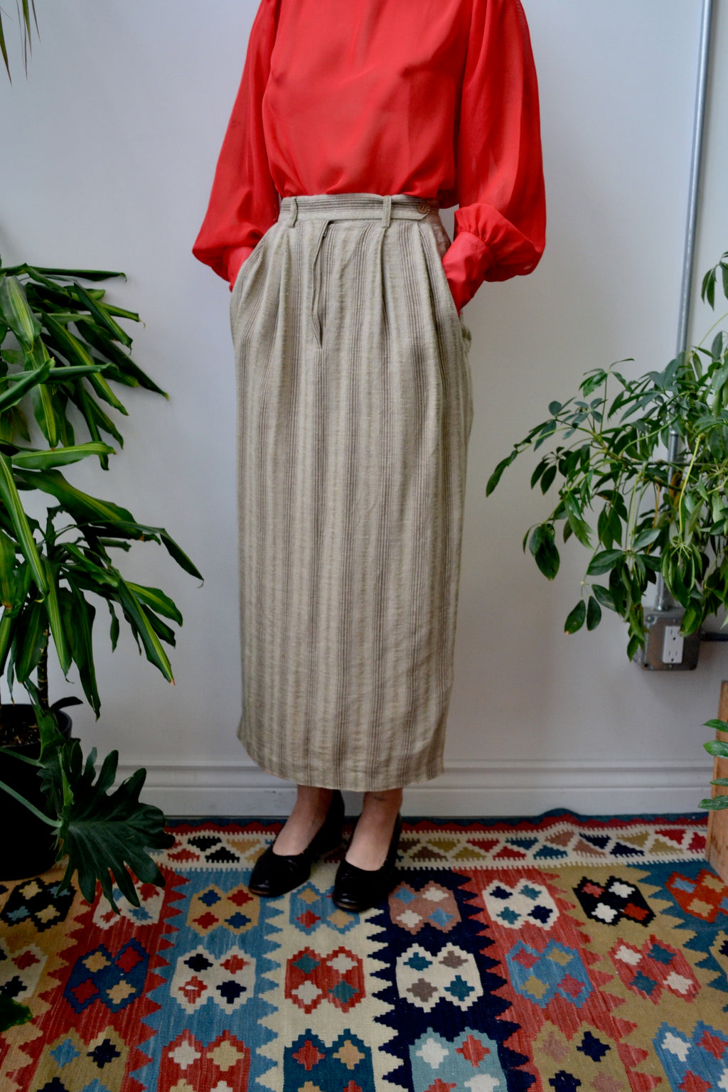 Linen/Rayon Pencil Skirt