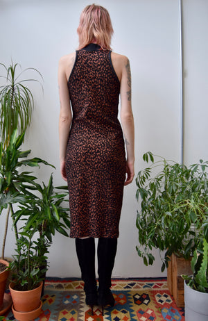 Mock Neck Leopard Dress