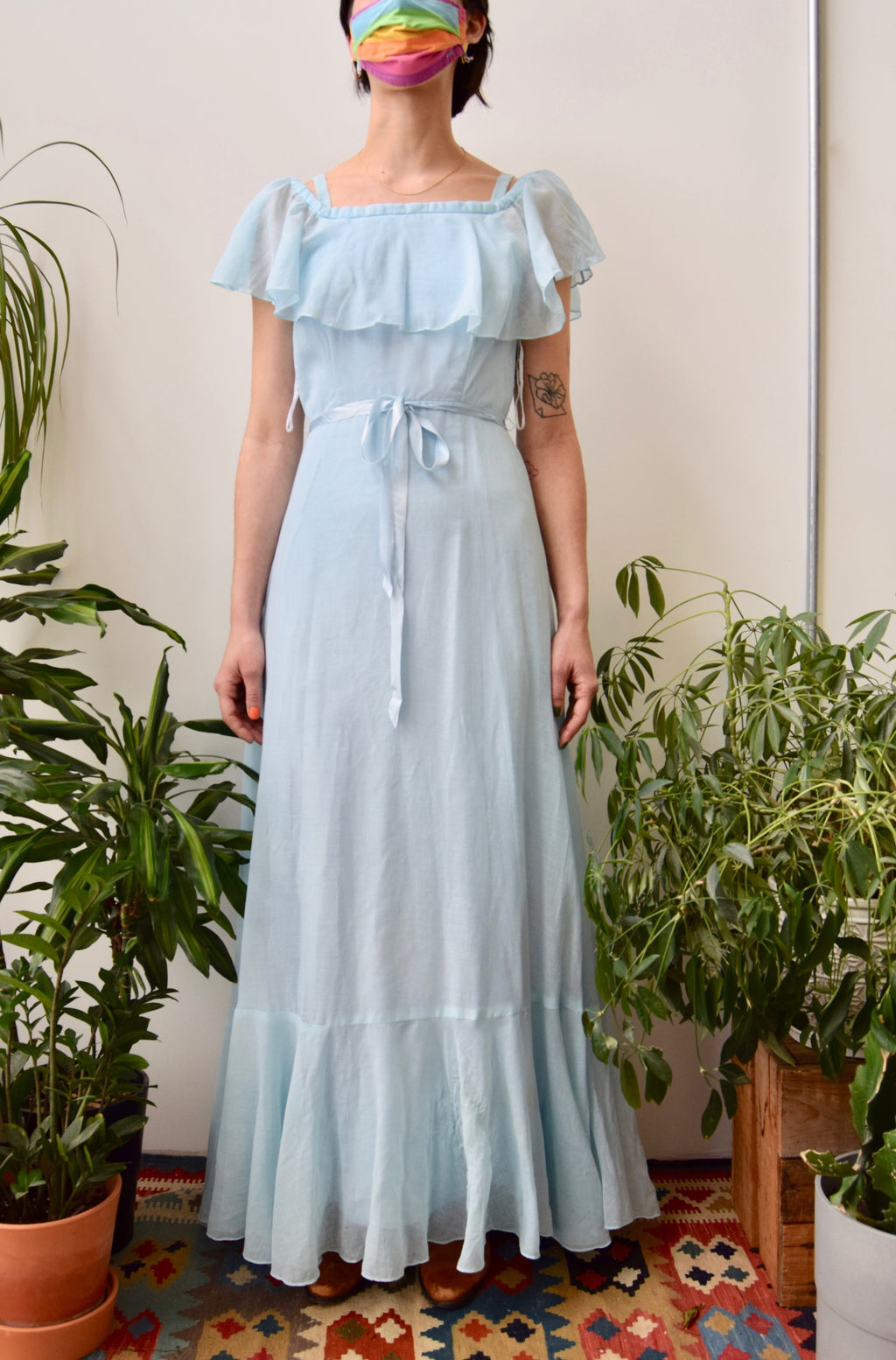 Sky Blue Seventies Dress