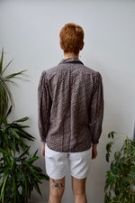 Seventies Floral Polo Blouse