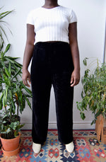 Silky Black Velvet Trousers