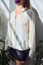 Silk Tuxedo Sleeve Blouse