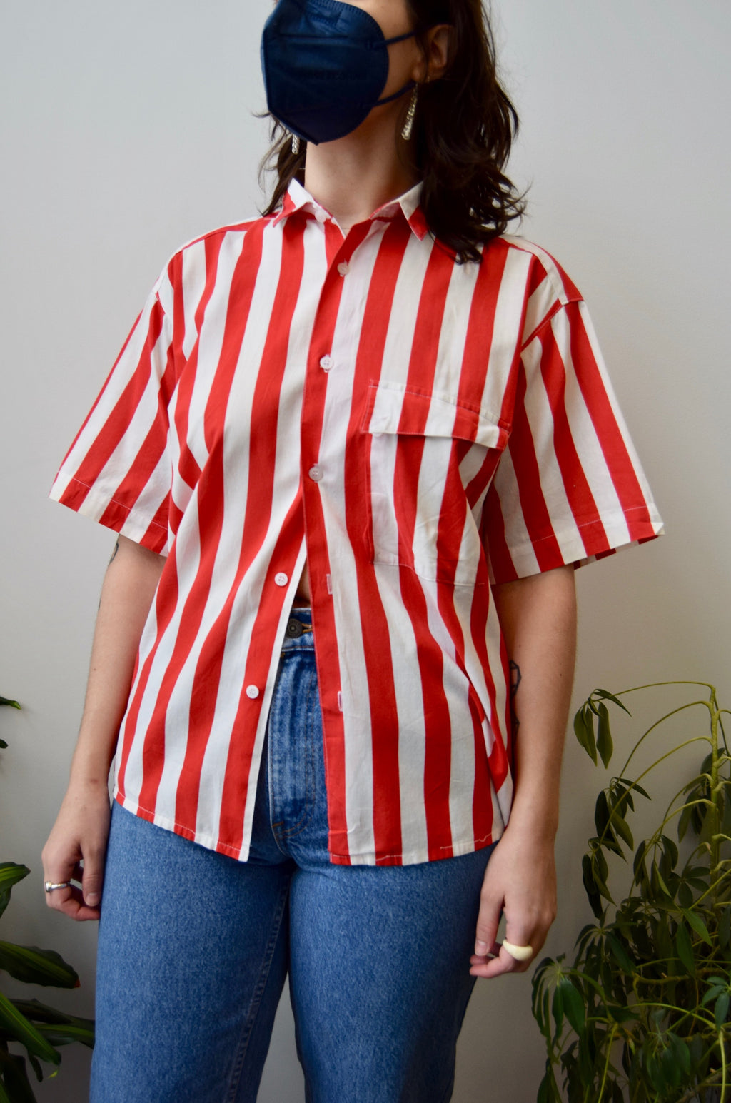 Striped Cotton Button Up