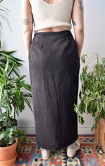 Black Denim Maxi Skirt