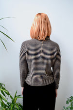 Striped Lambswool Roll Neck Top