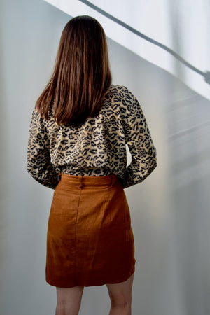 Leopard Silk Top