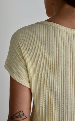 Vintage Giorgio Armani Cream Knit T Shirt