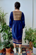 Seventies Navy Indian Cotton Dress