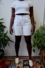 White Denim Eddie Shorts