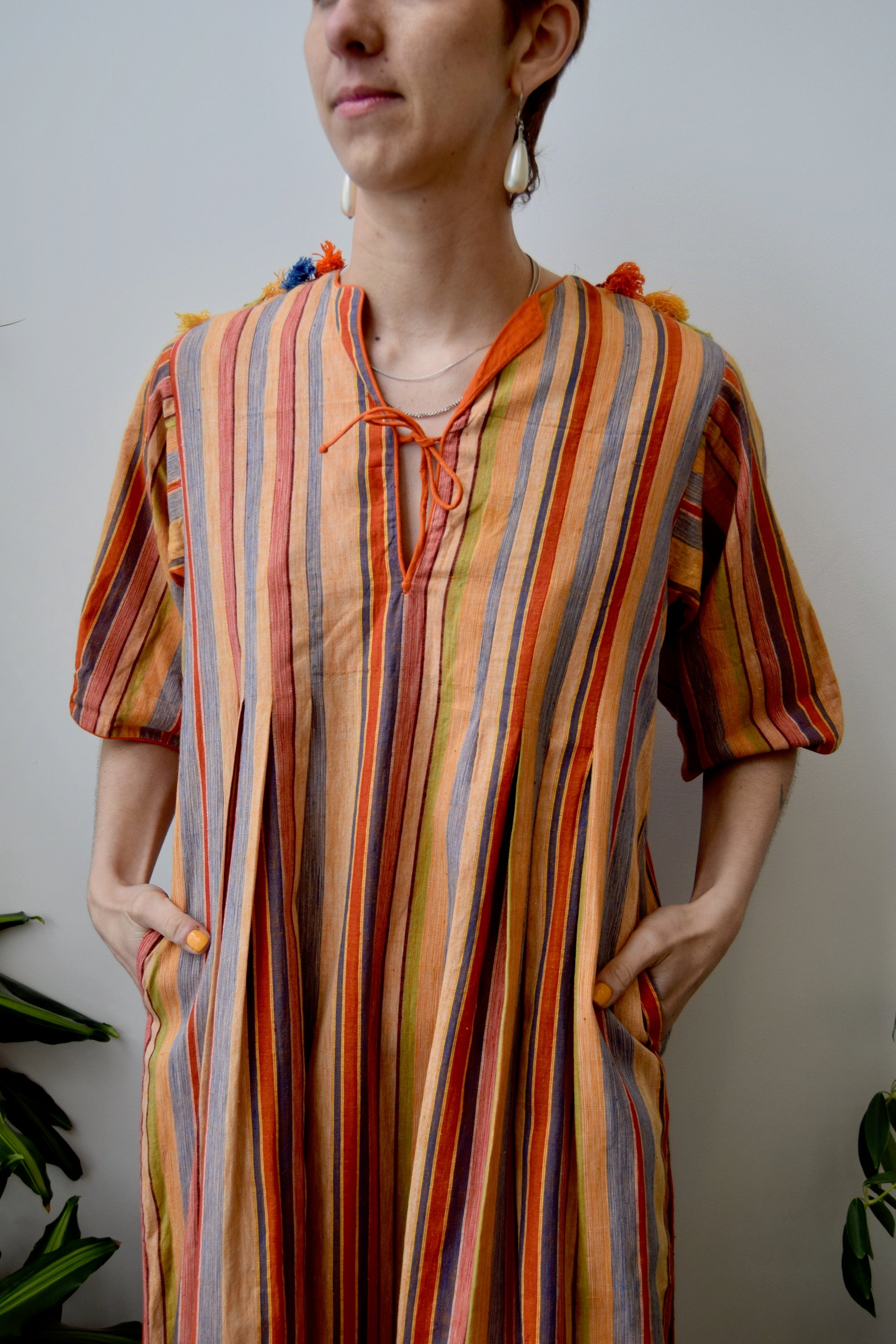 Striped Tassel Caftan