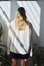 Silk Tuxedo Sleeve Blouse