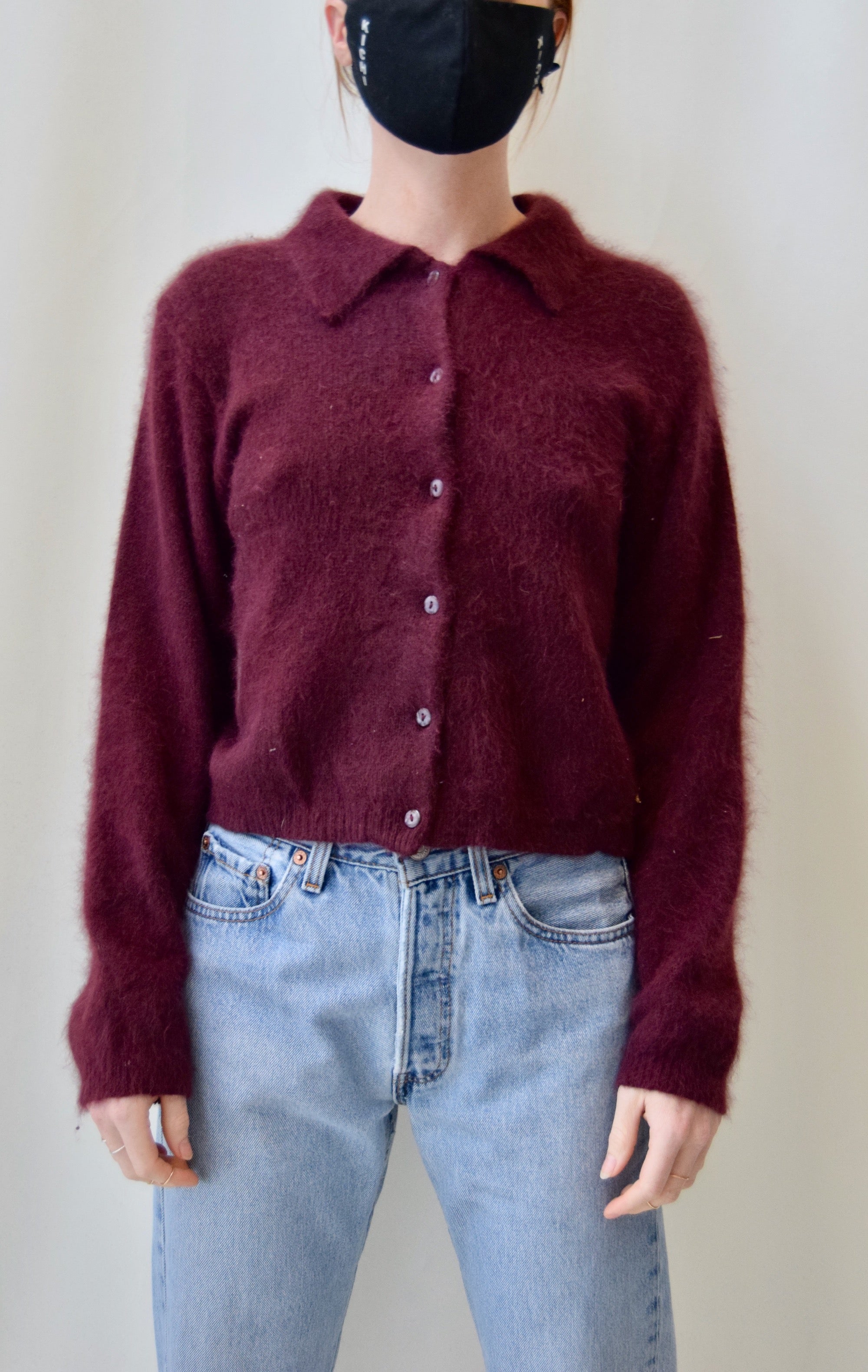 Mulberry Angora Cardigan