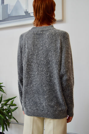 Shadow Grey Silk Angora Knit Sweater