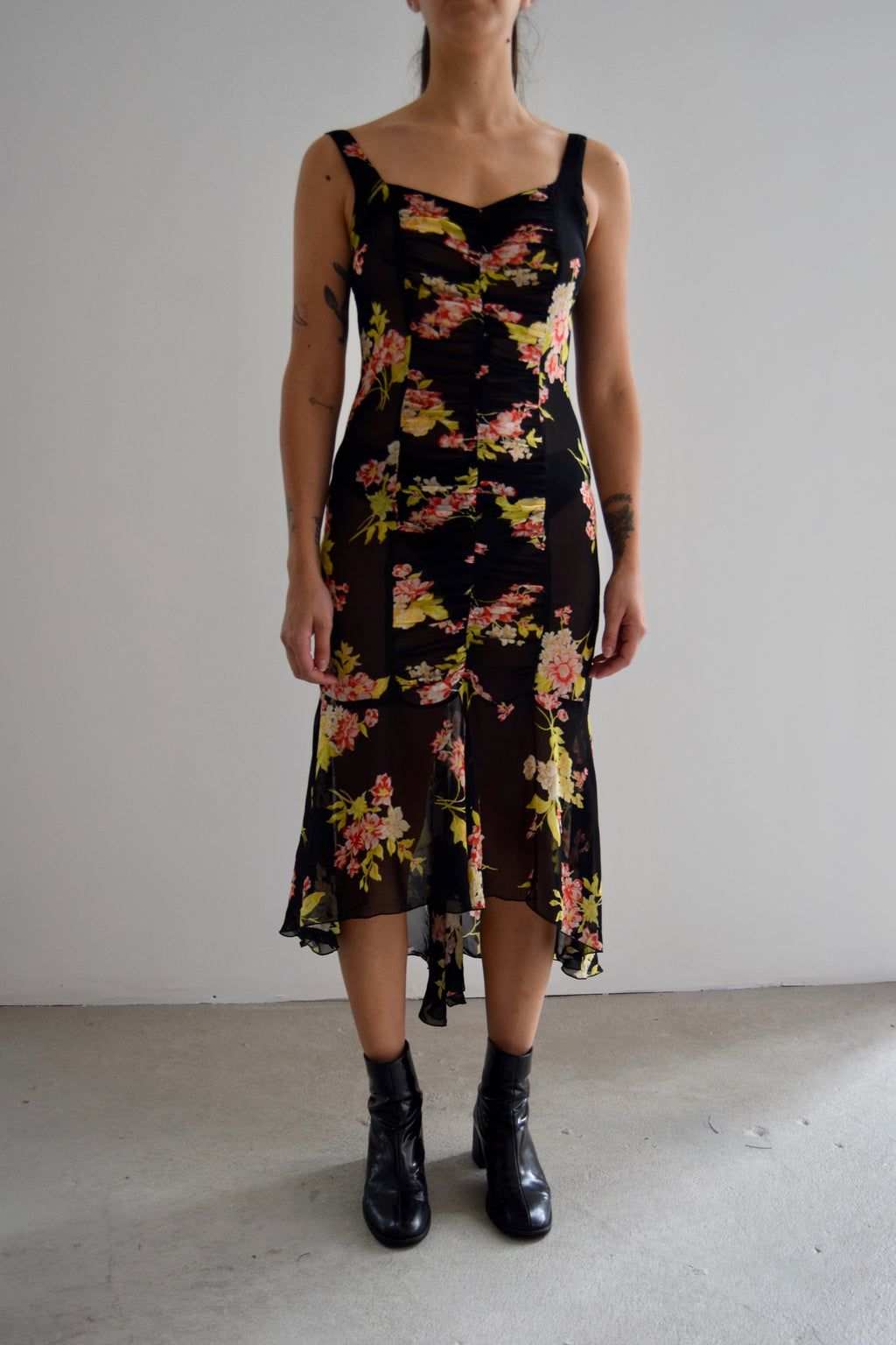 Sheer Floral Vintage Inspired Maggie Walt Dress