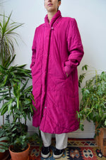 Eighties Magenta Cord Coat