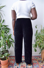 Silky Black Velvet Trousers