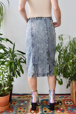 Acid Wash Denim Pencil Skirt