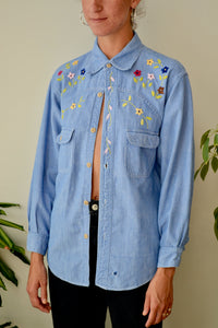 Western Embroidered Chambray Shirt