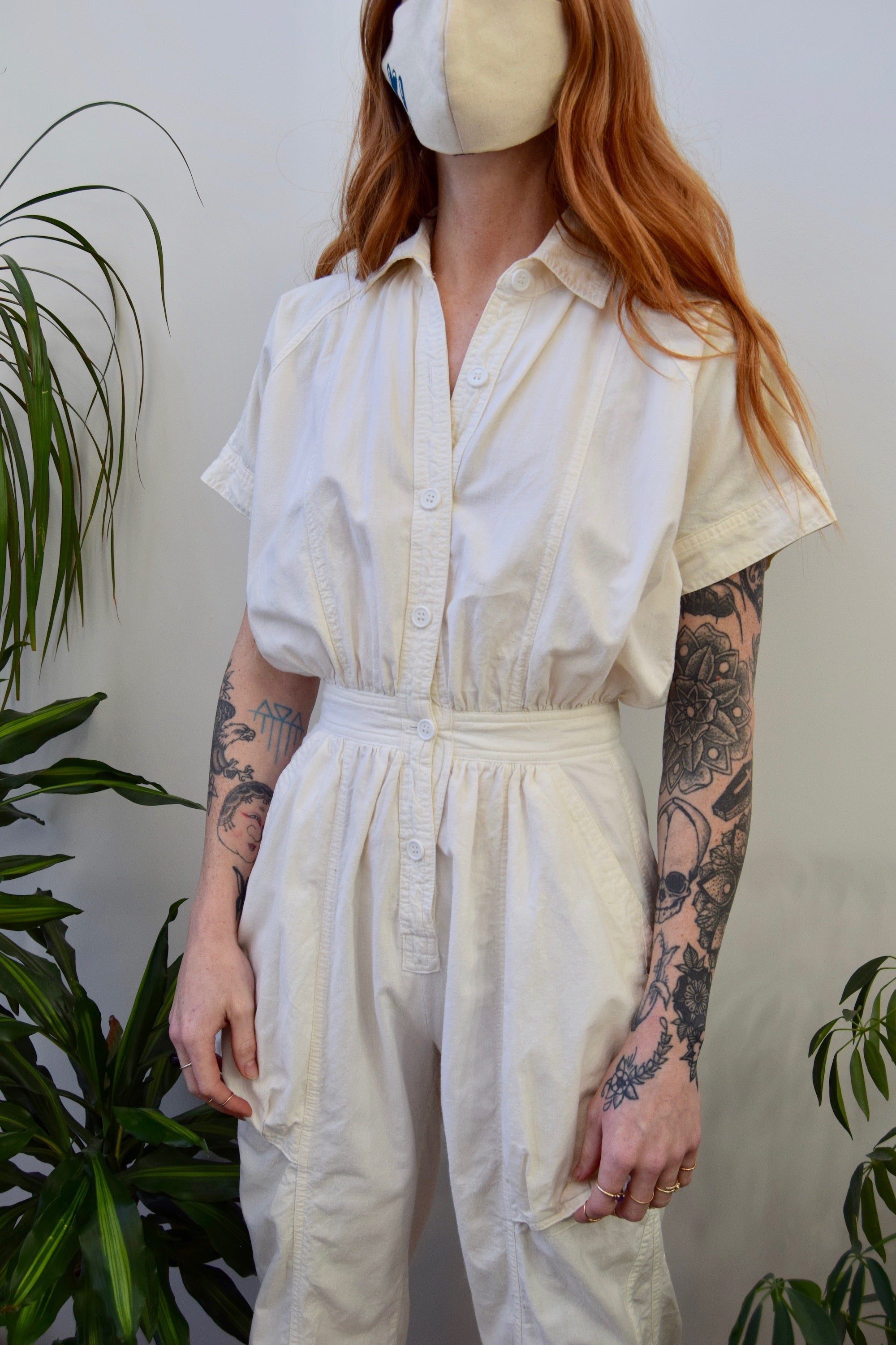 Ivory Cotton Jumpsuit